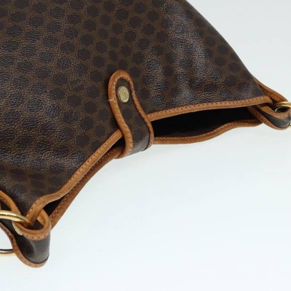 CELINE Macadam Canvas Shoulder Bag PVC Leather Brown Gold Auth 89237 - Picture 6 of 16